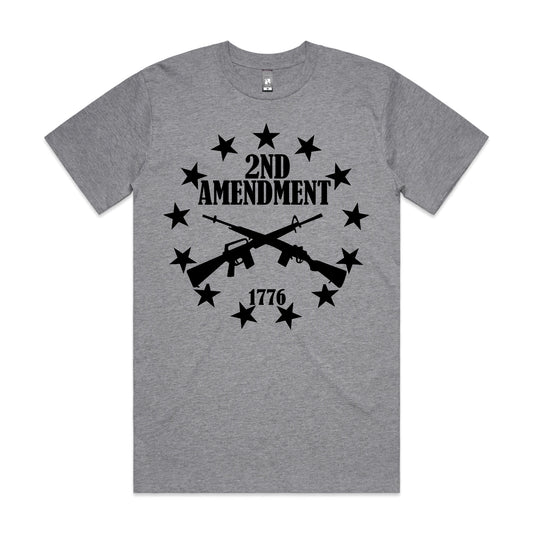 AMERICAN HOOD PATRIOT 2ND AMENDMENT GRAY TEE