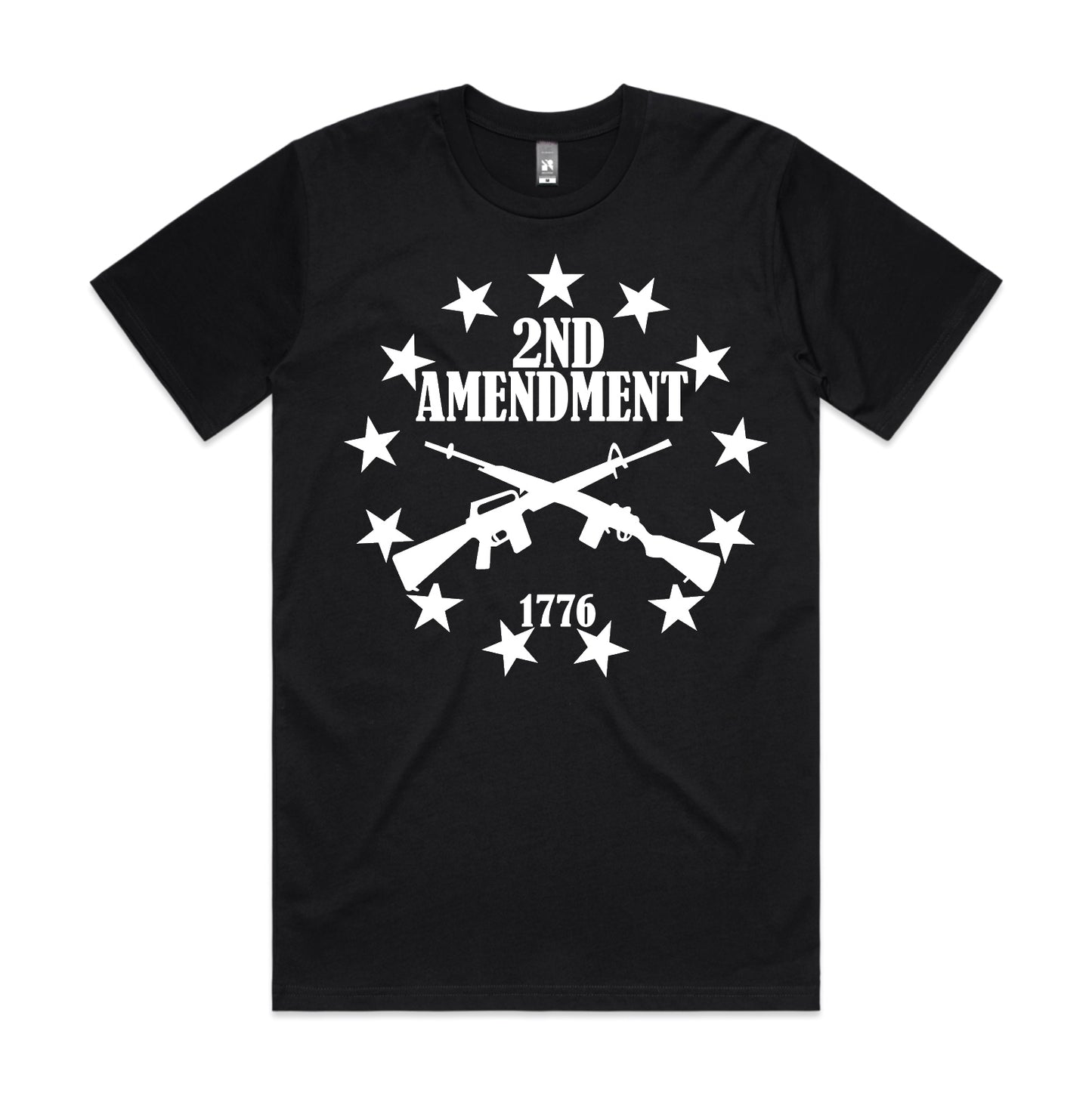 AMERICAN HOOD PATRIOT 2ND AMENDMENT BLACK TEE